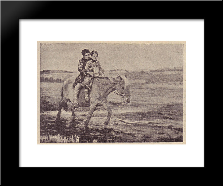Behind The Light 20x24 Black Modern Wood Framed Art Print Poster by Bogdanov Belsky, Nikolay