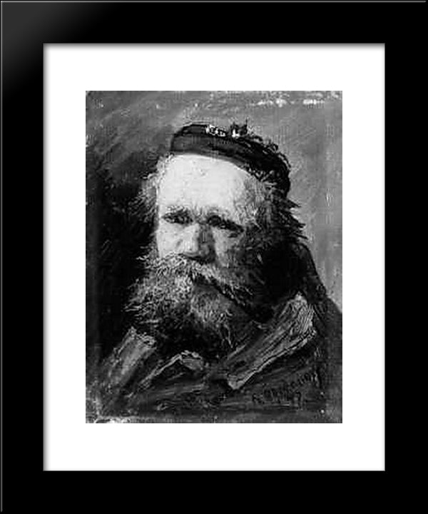 Portrait Of An Old Bearded Man 20x24 Black Modern Wood Framed Art Print Poster by Bogdanov Belsky, Nikolay