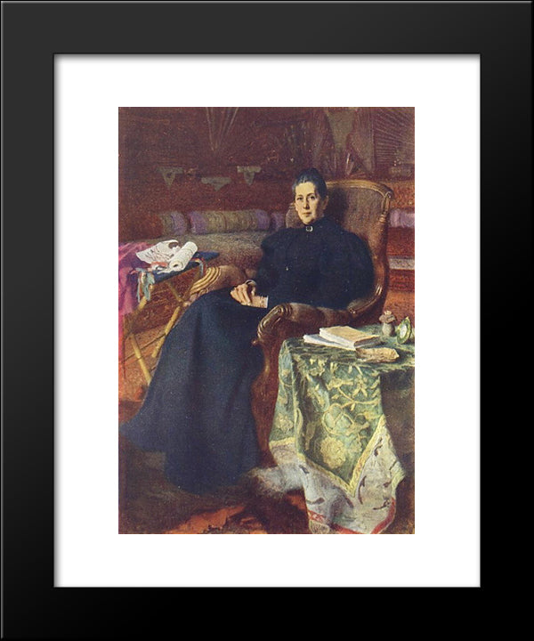 Portrait Of E.Sheremetieva 20x24 Black Modern Wood Framed Art Print Poster by Bogdanov Belsky, Nikolay