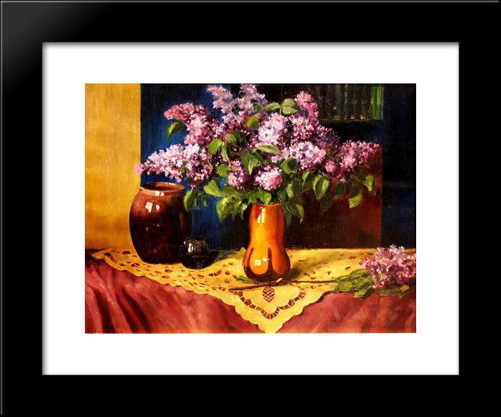 Still Life 20x24 Black Modern Wood Framed Art Print Poster by Bogdanov Belsky, Nikolay
