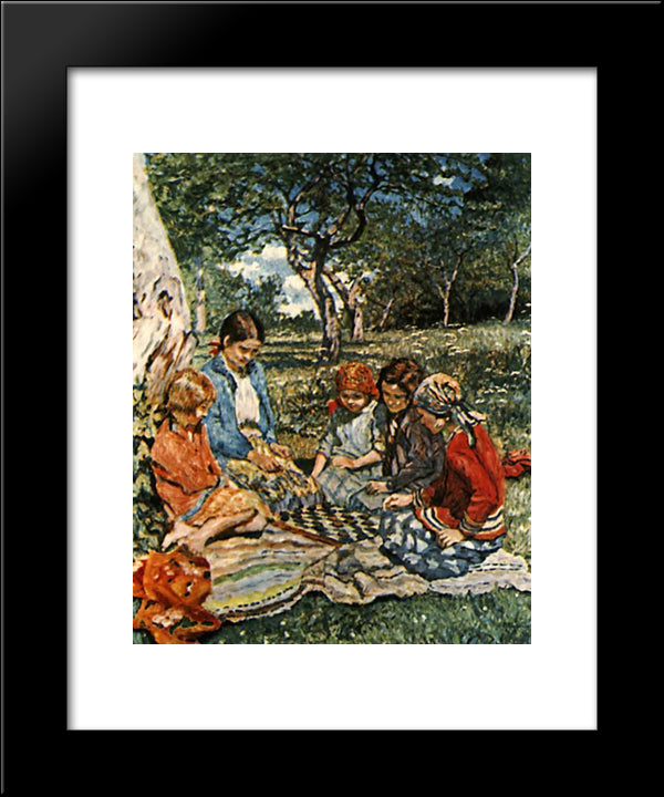 Summer Day 20x24 Black Modern Wood Framed Art Print Poster by Bogdanov Belsky, Nikolay
