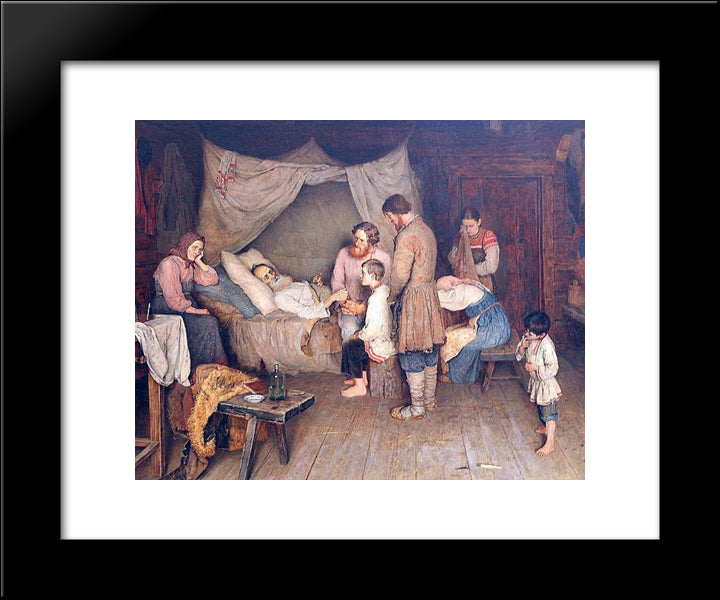 The Last Will 20x24 Black Modern Wood Framed Art Print Poster by Bogdanov Belsky, Nikolay