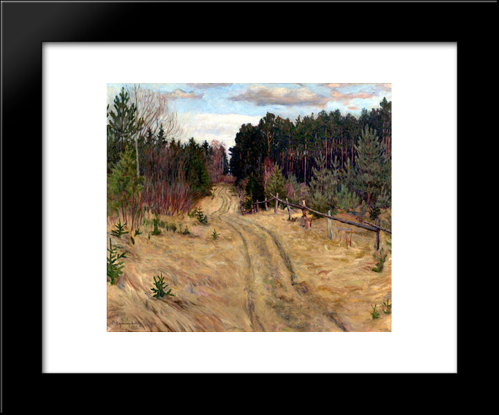 Woodland Path 20x24 Black Modern Wood Framed Art Print Poster by Bogdanov Belsky, Nikolay