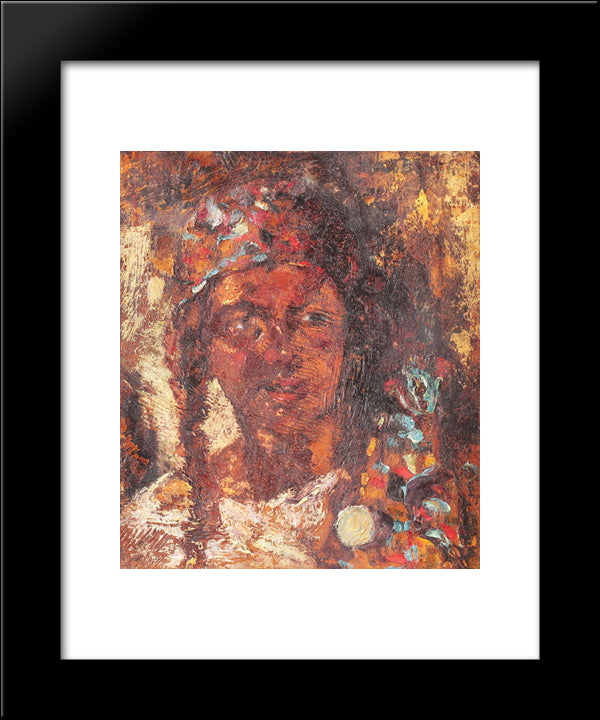 Gipsy Woman 20x24 Black Modern Wood Framed Art Print Poster by Bancila, Octav