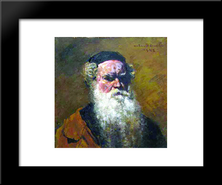 Self-Portrait (Detail) 20x24 Black Modern Wood Framed Art Print Poster by Bancila, Octav