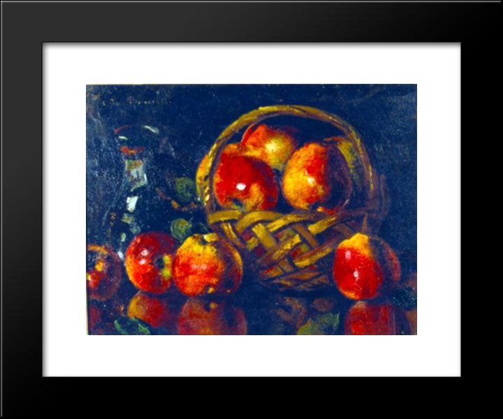 Still Life With Apples 20x24 Black Modern Wood Framed Art Print Poster by Bancila, Octav