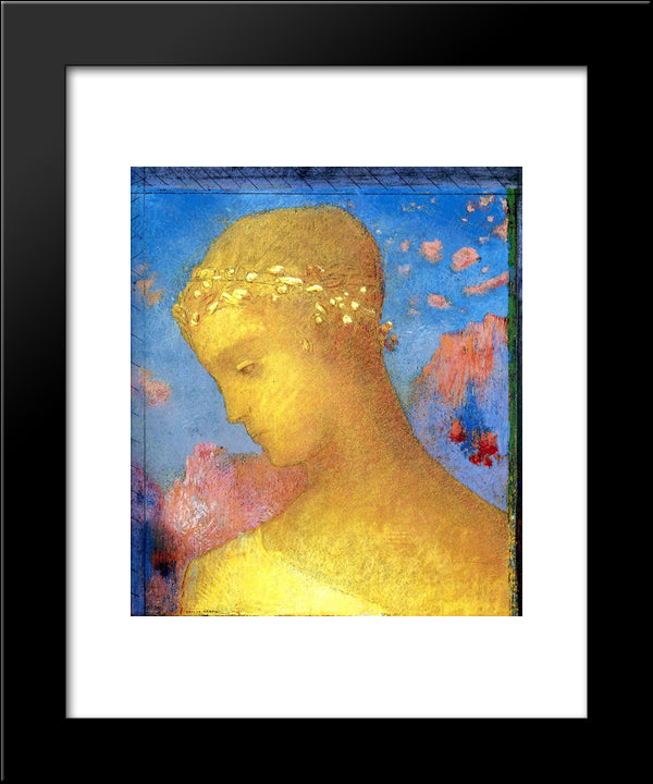 Beatrice 20x24 Black Modern Wood Framed Art Print Poster by Redon, Odilon