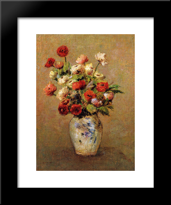 Bouquet Of Flowers 20x24 Black Modern Wood Framed Art Print Poster by Redon, Odilon