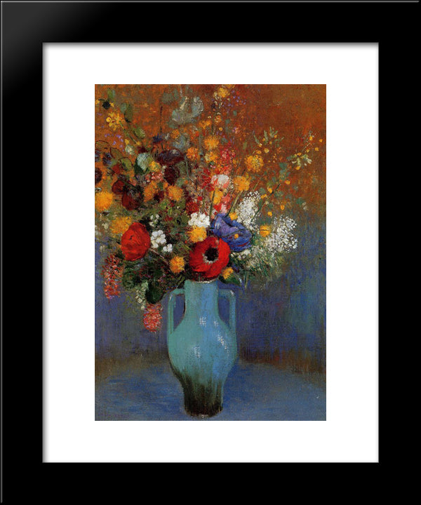 Bouquet Of Wild Flowers 20x24 Black Modern Wood Framed Art Print Poster by Redon, Odilon