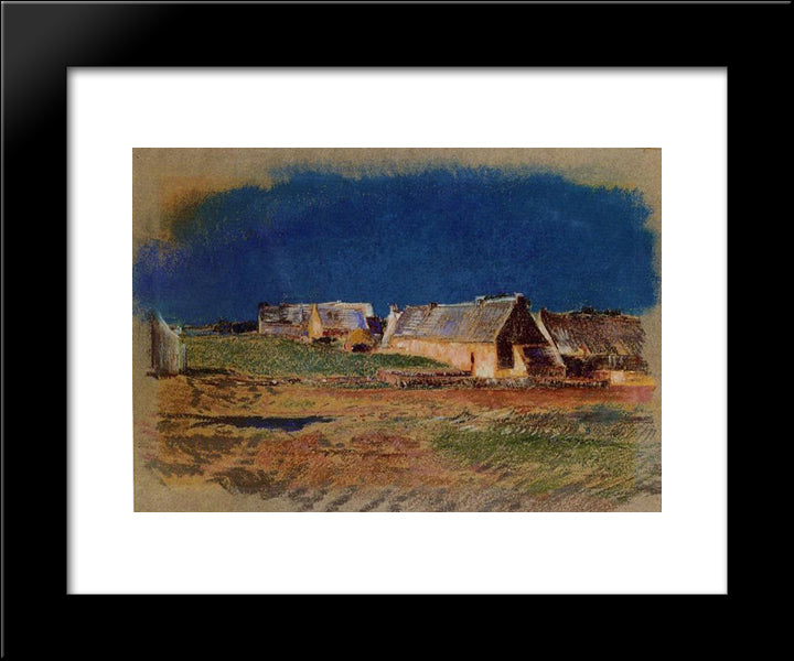 Landscape In Brittany, Peyrelebade 20x24 Black Modern Wood Framed Art Print Poster by Redon, Odilon