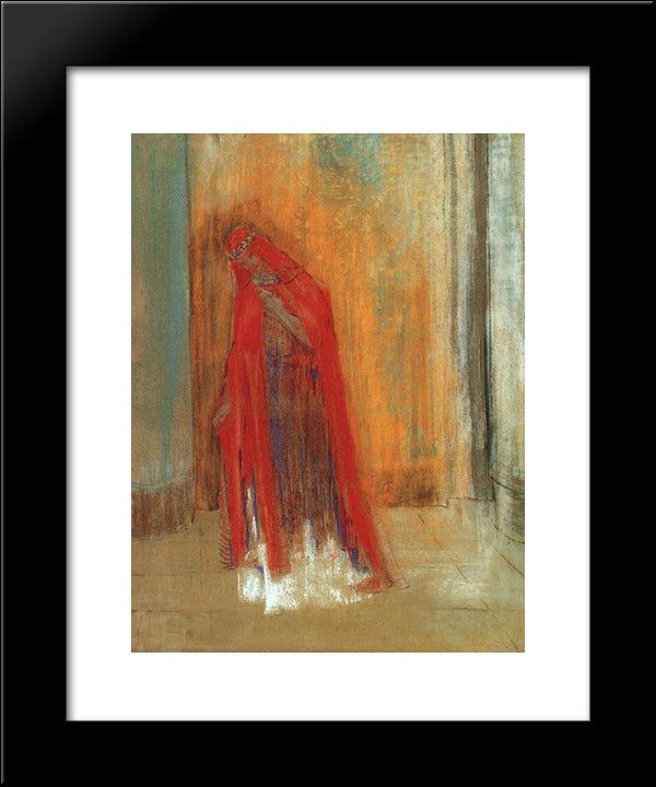 Oriental Woman 20x24 Black Modern Wood Framed Art Print Poster by Redon, Odilon