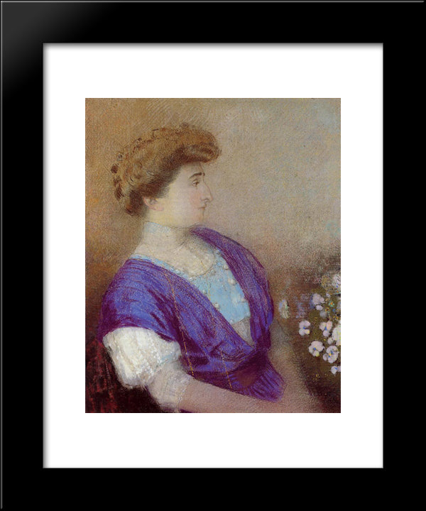 Portrait Of The Marquis De Gonet 20x24 Black Modern Wood Framed Art Print Poster by Redon, Odilon