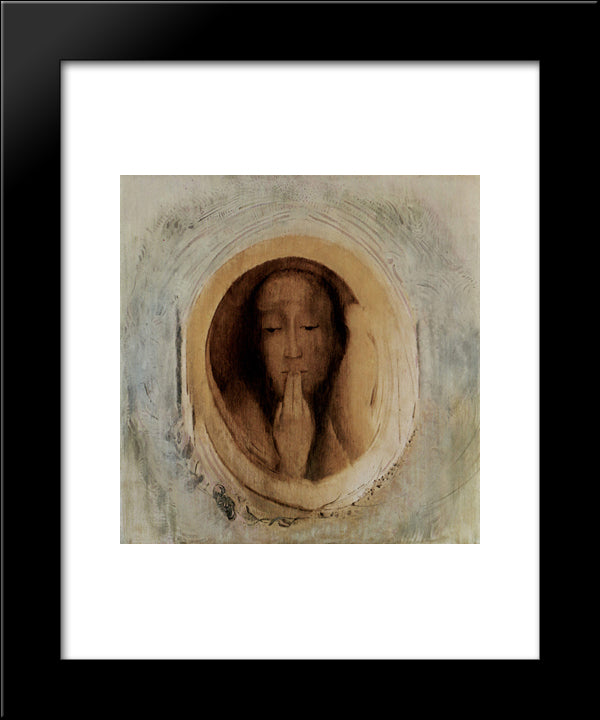 Silence 20x24 Black Modern Wood Framed Art Print Poster by Redon, Odilon
