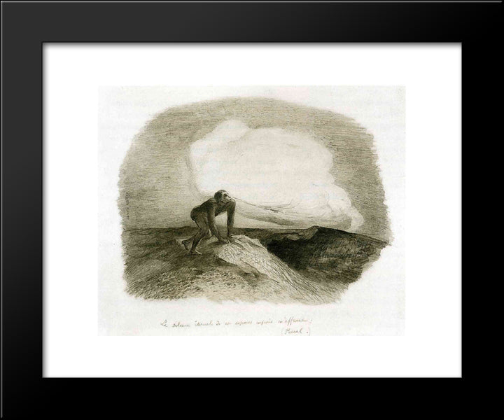 The Eternal Silence Of These Infinite Spaces Frightens Me 20x24 Black Modern Wood Framed Art Print Poster by Redon, Odilon