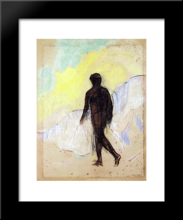 The Man 20x24 Black Modern Wood Framed Art Print Poster by Redon, Odilon