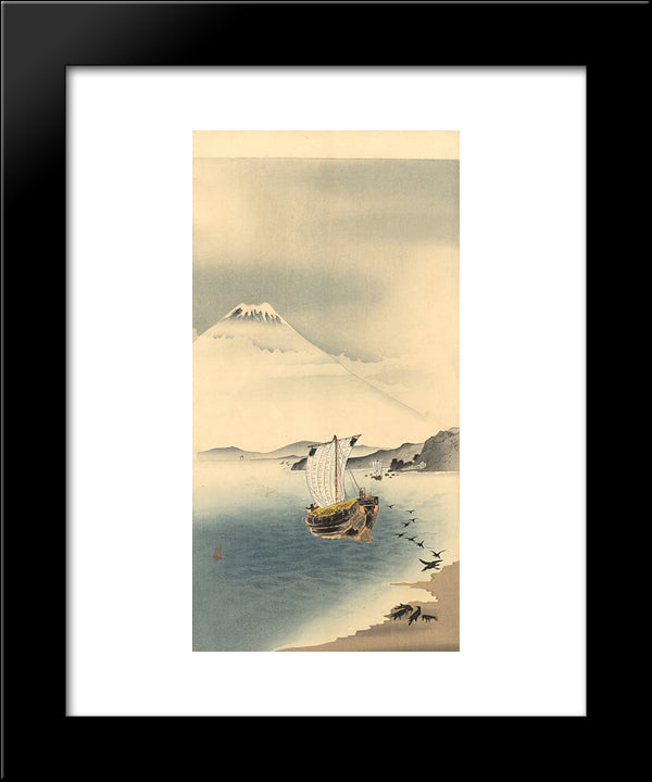 Mount Fuji 20x24 Black Modern Wood Framed Art Print Poster by Koson, Ohara