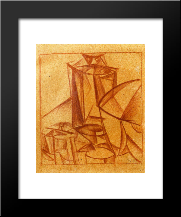 Composition 20x24 Black Modern Wood Framed Art Print Poster by Bogomazov, Oleksandr