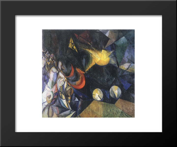 Locomotive 20x24 Black Modern Wood Framed Art Print Poster by Bogomazov, Oleksandr