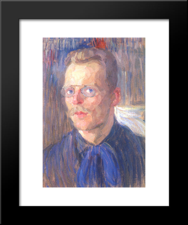 Self-Portrait 20x24 Black Modern Wood Framed Art Print Poster by Bogomazov, Oleksandr