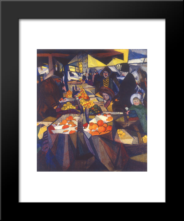 Sennoy Market. Kiev. 20x24 Black Modern Wood Framed Art Print Poster by Bogomazov, Oleksandr