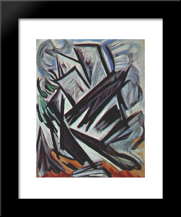 Directional Lines 20x24 Black Modern Wood Framed Art Print Poster by Rozanova, Olga