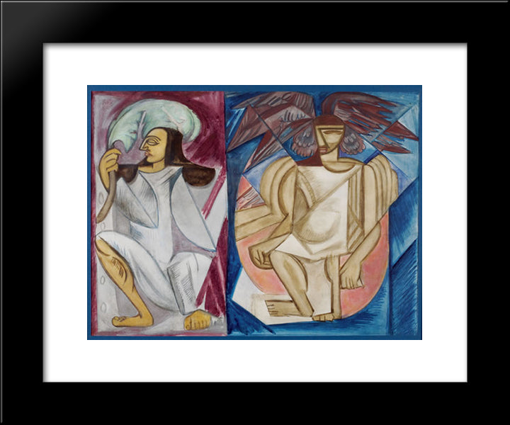 Scetch Of The Composition 20x24 Black Modern Wood Framed Art Print Poster by Rozanova, Olga