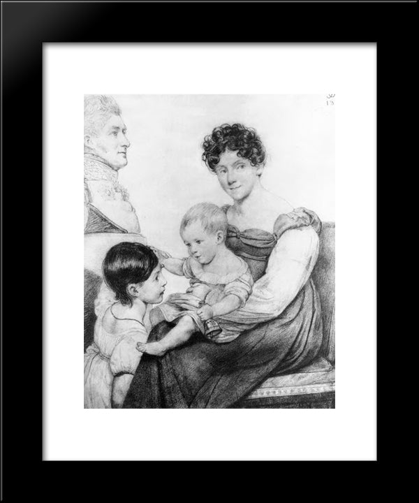Family Portrait 20x24 Black Modern Wood Framed Art Print Poster by Kiprensky, Orest