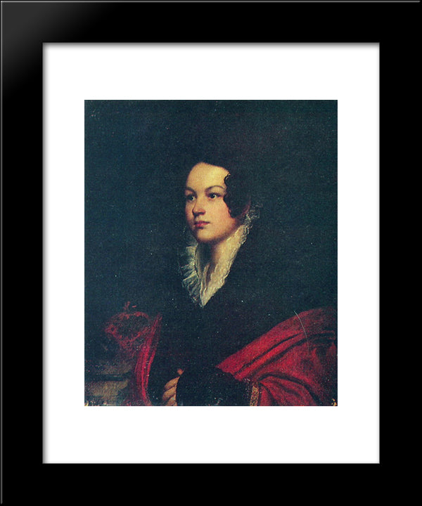 Female Portrait 20x24 Black Modern Wood Framed Art Print Poster by Kiprensky, Orest