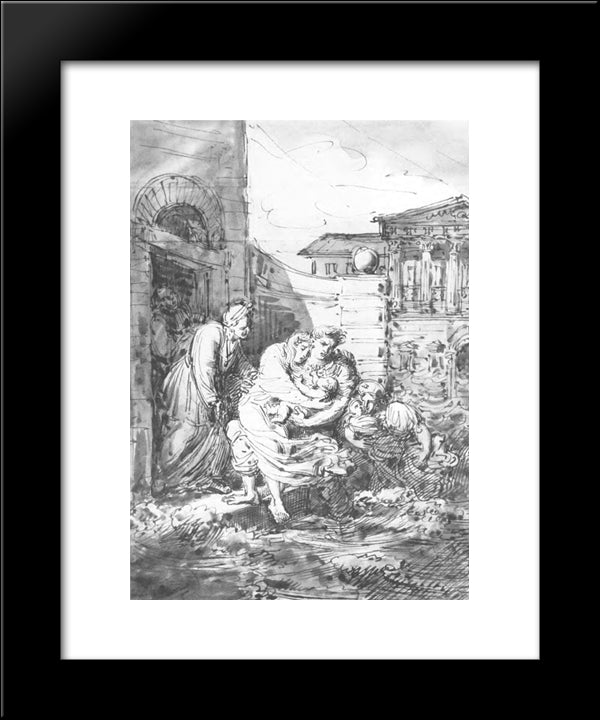 Flood In St. Petersburg 20x24 Black Modern Wood Framed Art Print Poster by Kiprensky, Orest