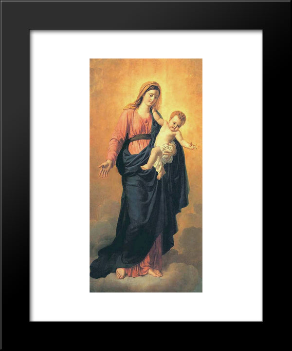 Madonna With The Child 20x24 Black Modern Wood Framed Art Print Poster by Kiprensky, Orest