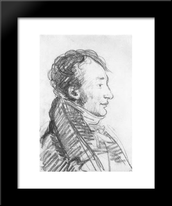 Portrait Of Alexander Varnek 20x24 Black Modern Wood Framed Art Print Poster by Kiprensky, Orest