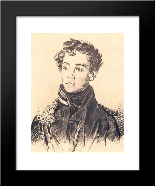 Portrait Of An Officer 20x24 Black Modern Wood Framed Art Print Poster by Kiprensky, Orest