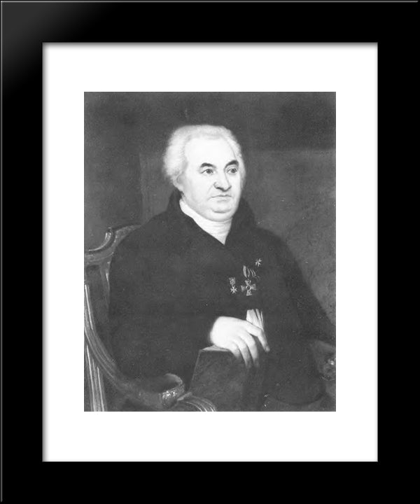 Portrait Of Ivan Vasilievich Kusov 20x24 Black Modern Wood Framed Art Print Poster by Kiprensky, Orest