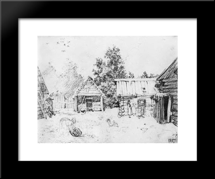 View From The Window 20x24 Black Modern Wood Framed Art Print Poster by Kiprensky, Orest