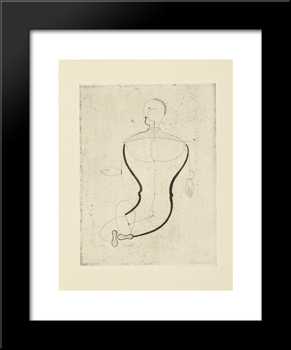 Abstract Figure, Facing Left Figure S (Abstrakte Figur, Nach Links Figur S) 20x24 Black Modern Wood Framed Art Print Poster by Schlemmer, Oskar
