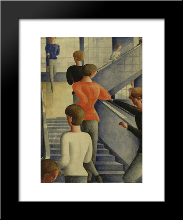 Bauhaus Stairway 20x24 Black Modern Wood Framed Art Print Poster by Schlemmer, Oskar