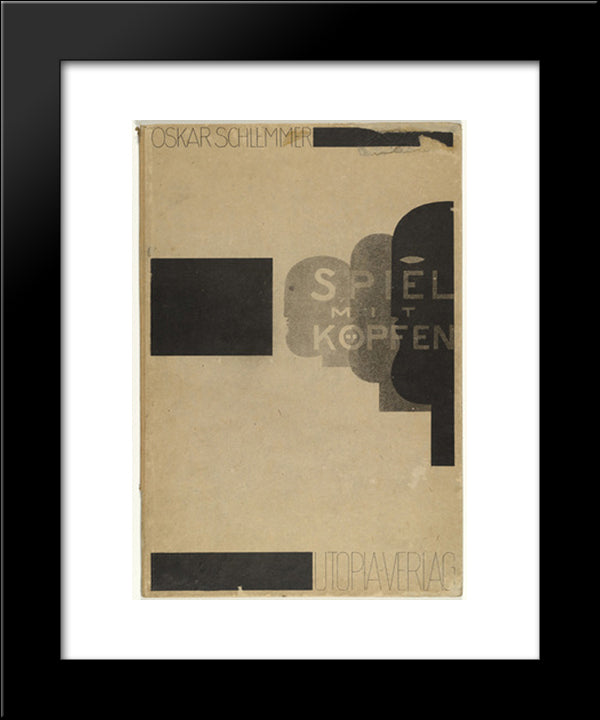 Play On Heads (Spiel Mit Kopfen) 20x24 Black Modern Wood Framed Art Print Poster by Schlemmer, Oskar