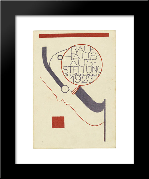 Postcard For The Bauhaus Exhibition (Postkarte Fur Die Bauhaus-Ausstellung) 20x24 Black Modern Wood Framed Art Print Poster by Schlemmer, Oskar