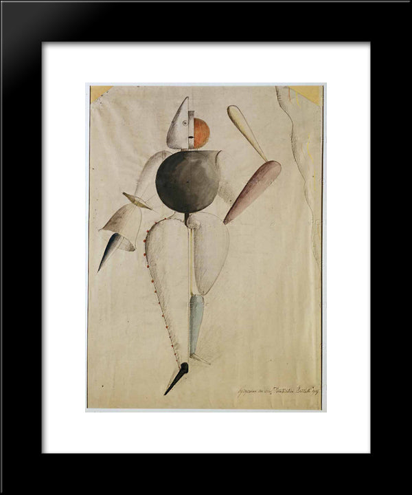 Preliminary Sketch For The Triadic Ballet 20x24 Black Modern Wood Framed Art Print Poster by Schlemmer, Oskar