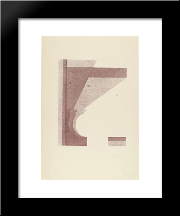 Three Profiles, The One In The Middle Vertical (Drei Profile, Das Mittlere Senkrecht) 20x24 Black Modern Wood Framed Art Print Poster by Schlemmer, Oskar