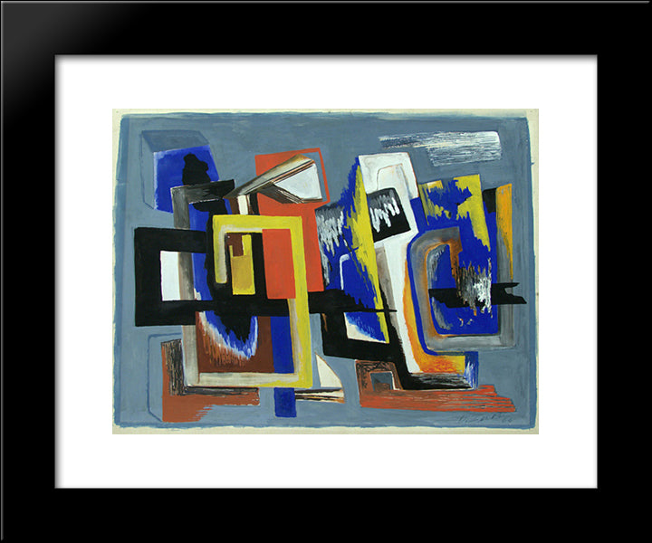Composition 20x24 Black Modern Wood Framed Art Print Poster by Zadkine, Ossip