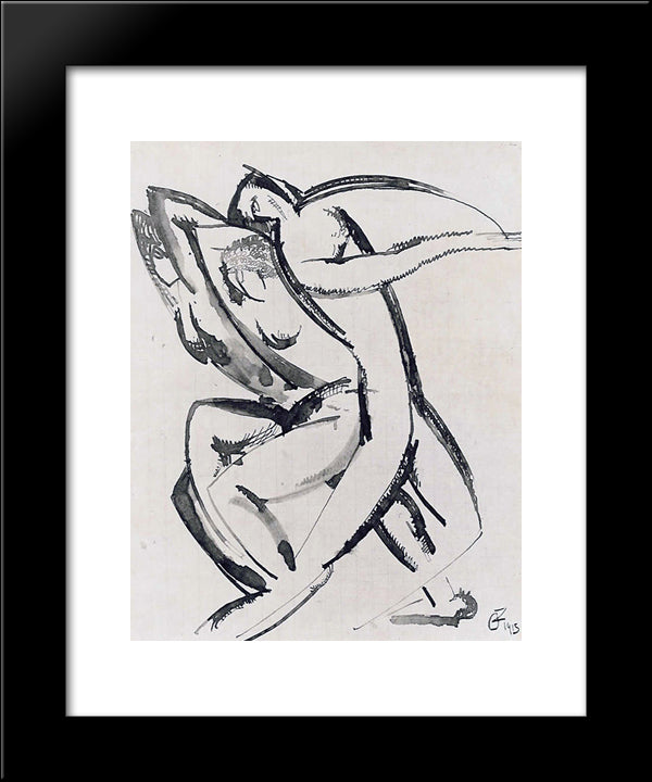 Dance 20x24 Black Modern Wood Framed Art Print Poster by Zadkine, Ossip