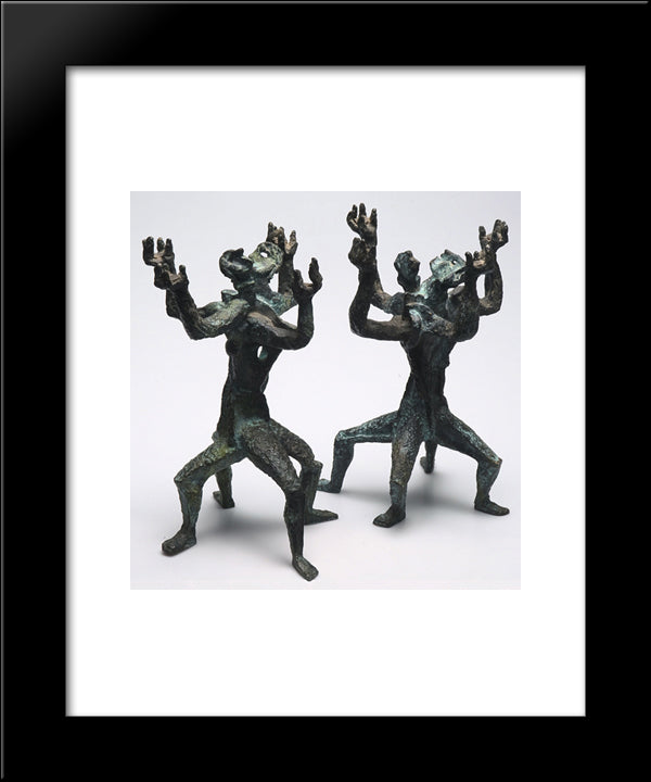 Pair Of Candelabras 20x24 Black Modern Wood Framed Art Print Poster by Zadkine, Ossip