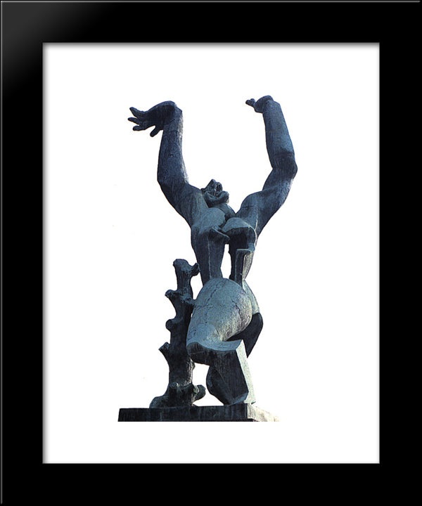 The City Destroyed 20x24 Black Modern Wood Framed Art Print Poster by Zadkine, Ossip