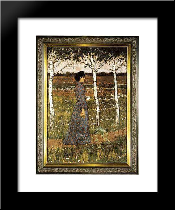 Fruhling 20x24 Black Modern Wood Framed Art Print Poster by Eckmann, Otto
