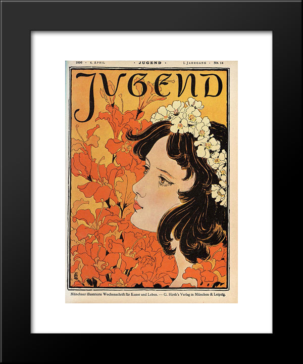 The Weekly Magazine Jugend No. 14 20x24 Black Modern Wood Framed Art Print Poster by Eckmann, Otto