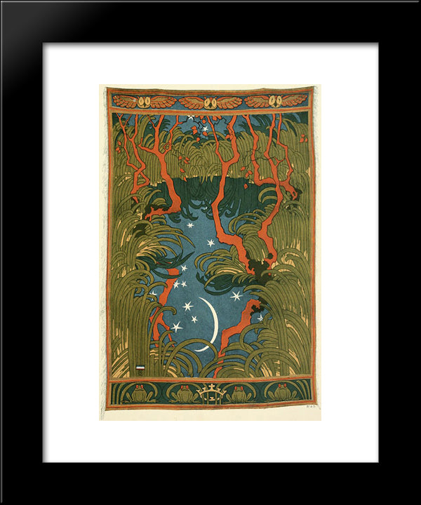 Waldteich 20x24 Black Modern Wood Framed Art Print Poster by Eckmann, Otto