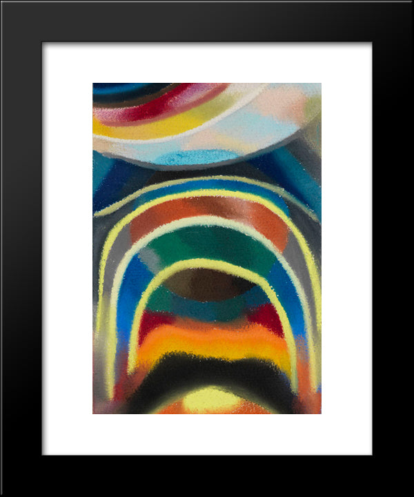 Lichtkreise (Kosmischer Regenbogen) 20x24 Black Modern Wood Framed Art Print Poster by Freundlich, Otto