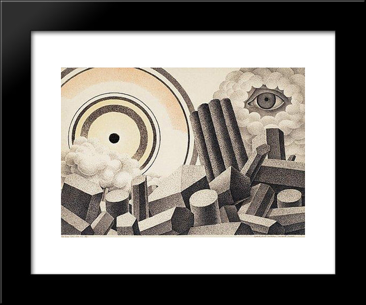 Apocalyptic Landscape 20x24 Black Modern Wood Framed Art Print Poster by Carlsund, Otto Gustav