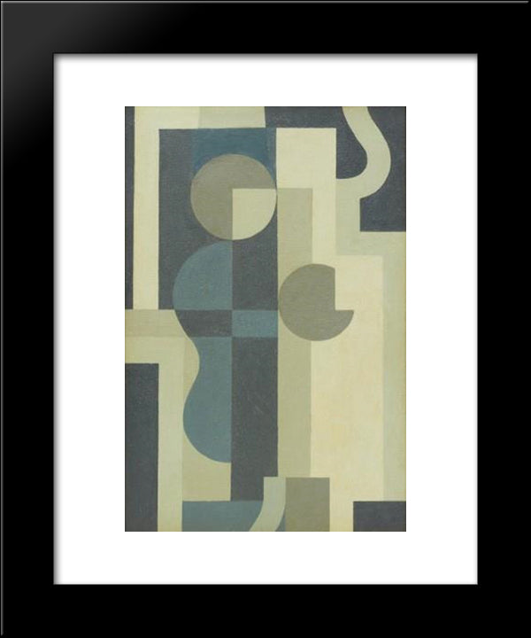 Bach Fuga I Gratt 20x24 Black Modern Wood Framed Art Print Poster by Carlsund, Otto Gustav